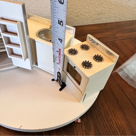 Dollhouse furniture Miniature White Kitchen Set refrigerator sink stove - Picture 4 of 5